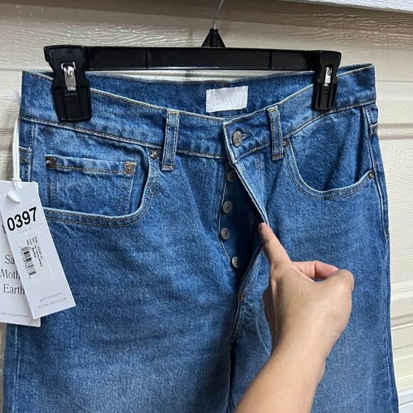 Boyish TheTOMMY Stretch Jeans Sz 27 Highrise Straight in BIG BLUE - Picture 3 of 10